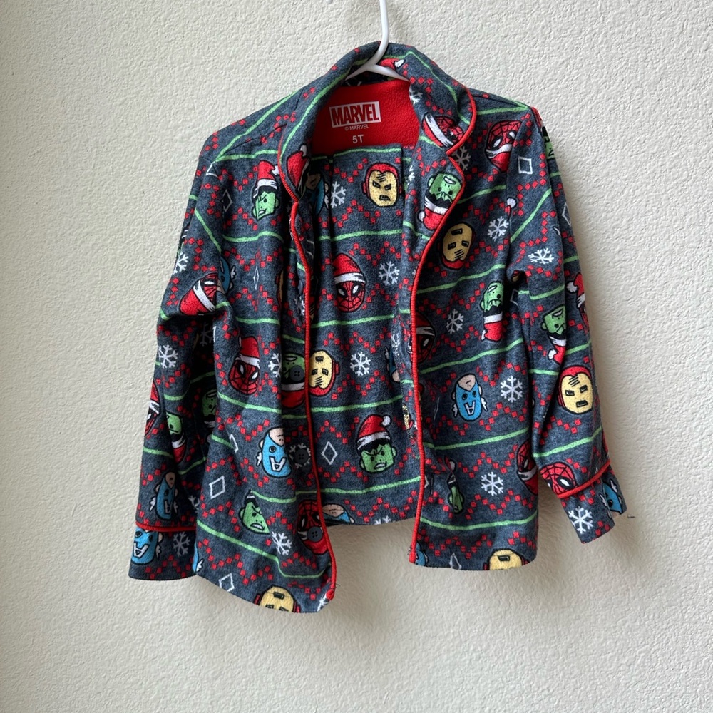 Boys Marvel Fleece LS Pajama Set - Size 5T